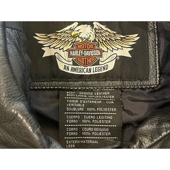 VTG Harley Davidson 3XL Leather Jacket EMBROIDERED Motorcycle Riding Gear LOGO!! - Picture 9 of 14